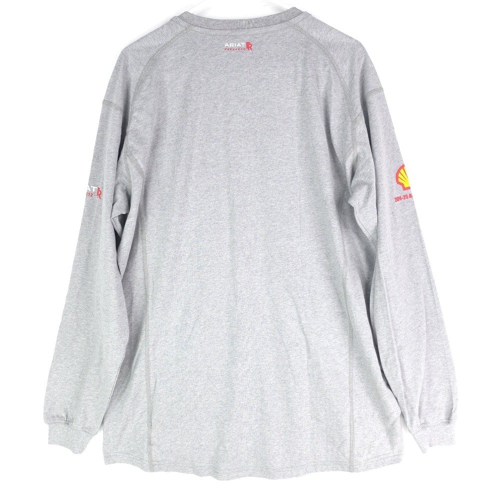 Ariat Men Gray Henley Large FR Work Crew Long Sleeve T-Shirt CAT2 2212 Perdido - Picture 7 of 16